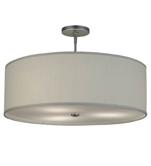 2nd Ave Lighting Cilindro 24" Textrene Pendant in Nickel Finish
