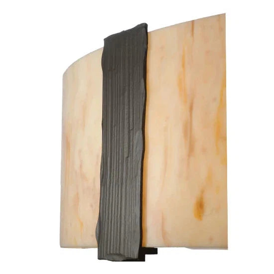 2nd Ave Lighting Cilindro 24" Travertine Idalight and Statuario Diffuser Timeless Bronze Flush Mount Lighting
