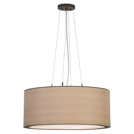 2nd Ave Lighting Cilindro 24" White Oak Veneer Pendant With Oil Rubbed Bronze Finish