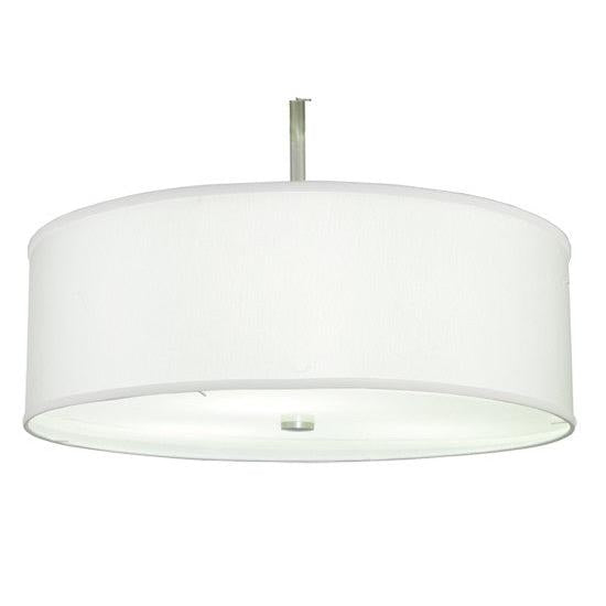 2nd Ave Lighting Cilindro 24" White Trilam Textrene Pendant With Nickel Powder Coat Finish