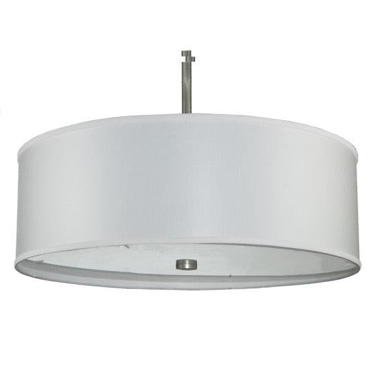 2nd Ave Lighting Cilindro 24" White Trilam Textrene Pendant With Nickel Powder Coat Finish