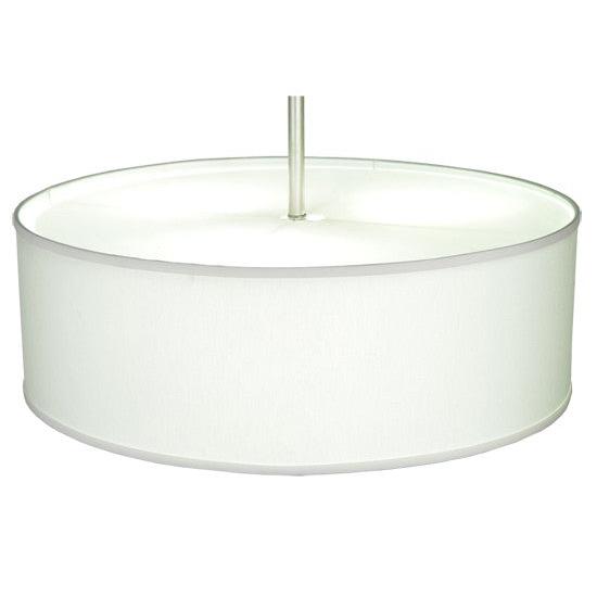 2nd Ave Lighting Cilindro 24" White Trilam Textrene Pendant With Nickel Powder Coat Finish