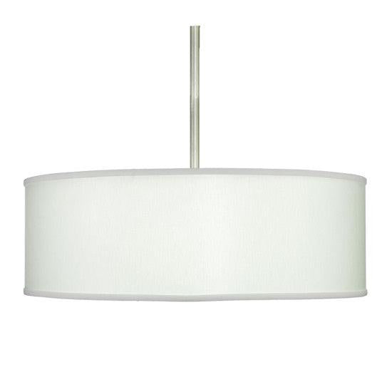 2nd Ave Lighting Cilindro 24" White Trilam Textrene Pendant With Nickel Powder Coat Finish