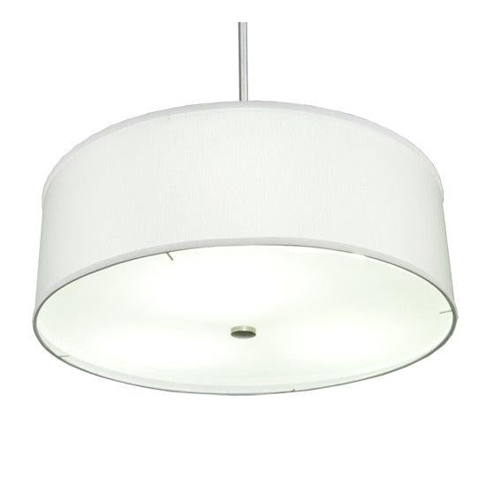 2nd Ave Lighting Cilindro 24" White Trilam Textrene Pendant With Nickel Powder Coat Finish