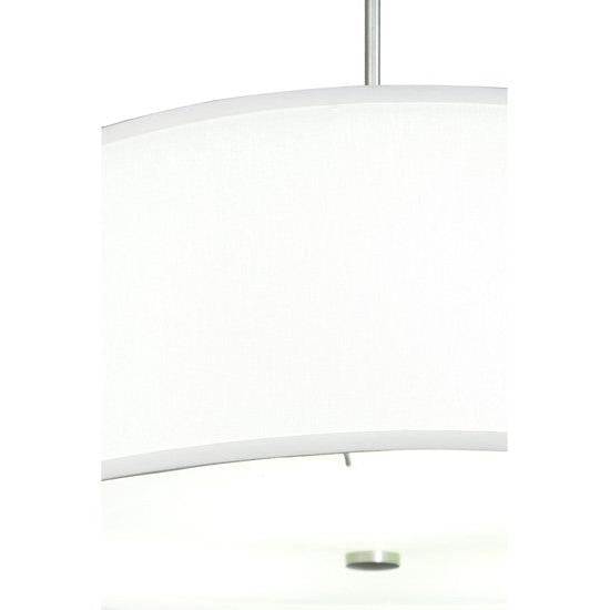 2nd Ave Lighting Cilindro 24" White Trilam Textrene Pendant With Nickel Powder Coat Finish