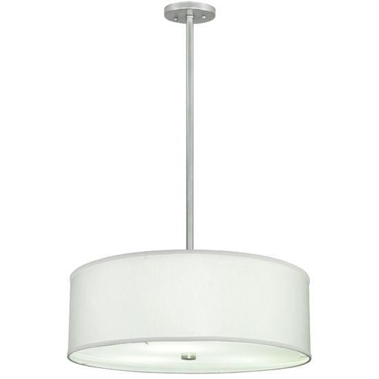 2nd Ave Lighting Cilindro 24" White Trilam Textrene Pendant With Nickel Powder Coat Finish