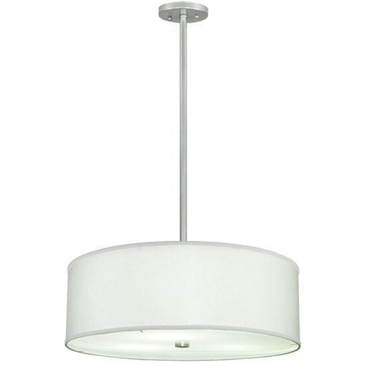 2nd Ave Lighting Cilindro 24" White Trilam Textrene Pendant With Nickel Powder Coat Finish