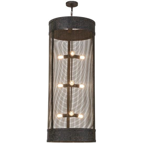 2nd Ave Lighting Cilindro 24" Wide 9 LT Cage Pendant in Coffee Bean Finish