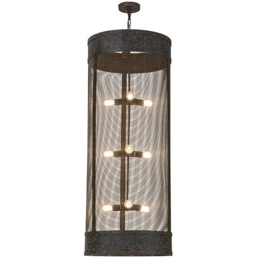 2nd Ave Lighting Cilindro 24" Wide 9 LT Cage Pendant in Coffee Bean Finish
