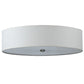 2nd Ave Lighting Cilindro 24" Wide Off White Textrene Flushmount With Nickel Powder Coat