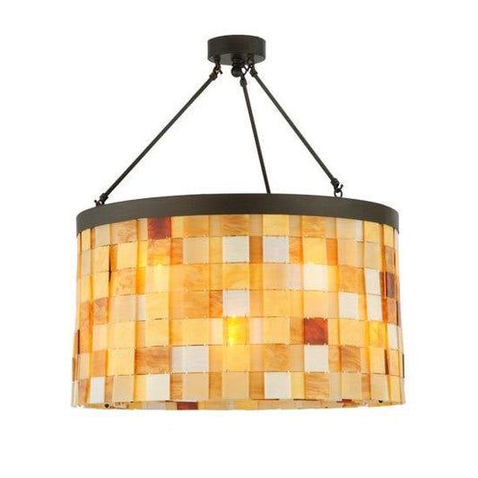 2nd Ave Lighting Cilindro 27" Wide Calico Semi-Flushmount in Oil Rubbed Bronze
