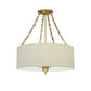 2nd Ave Lighting Cilindro 28" Eggshell Pendant in Gold Finish