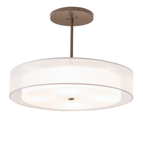 2nd Ave Lighting Cilindro 30" Textrene Pendant With Gilded Tobacco Finish
