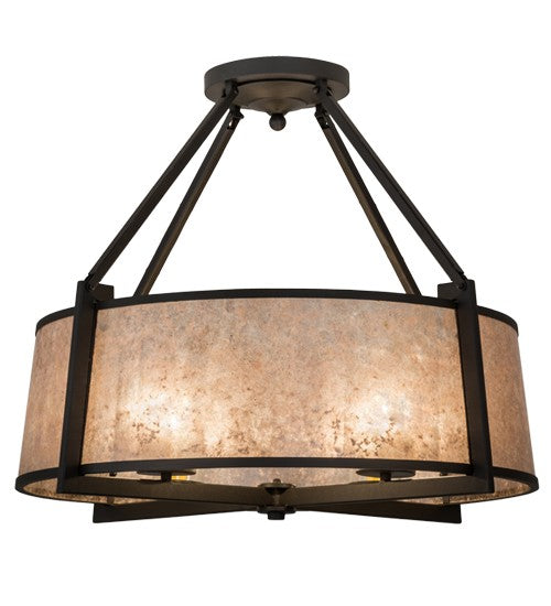2nd Ave Lighting Cilindro 31" Lucy 4 LT Semi-Flushmount in Wrought Iron Finish