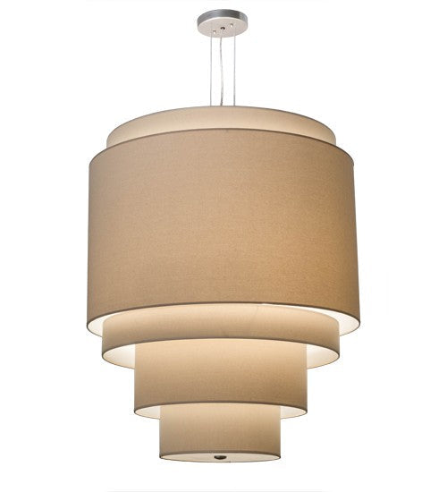 2nd Ave Lighting Cilindro 31" Wide 5 Tier Textrene Pendant With Nickel Finish