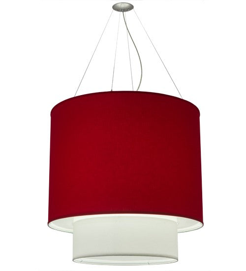 2nd Ave Lighting Cilindro 34" Wide Two Tier Textrene Pendant in Nickel Finish
