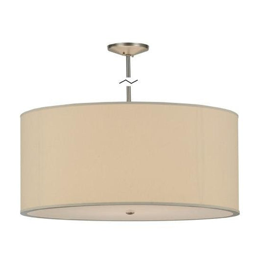 2nd Ave Lighting Cilindro 36" Eggshell Textrene Pendant With Nickel Finish