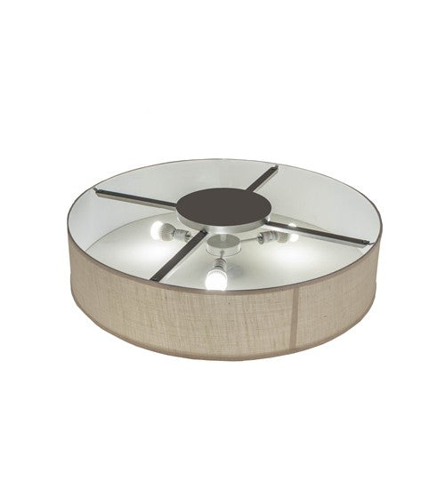 2nd Ave Lighting Cilindro 36" Textrene Flushmount in Nickel Finish