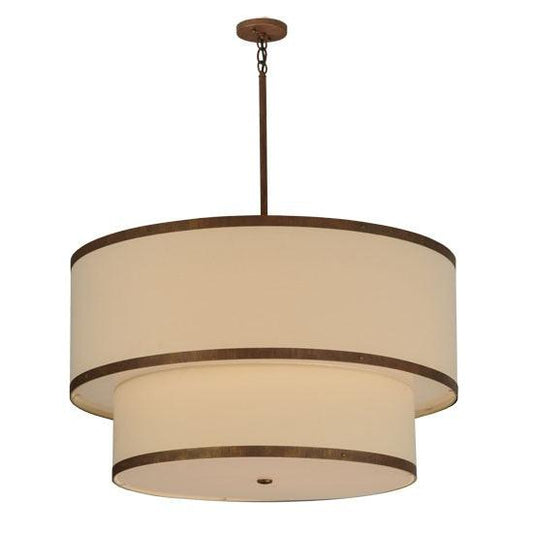 2nd Ave Lighting Cilindro 36" Two Tier Textrene Pendant in Cortez Gold finish