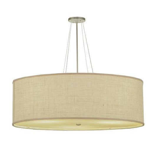 2nd Ave Lighting Cilindro 36" White Burlap Textrene Semi-Flushmount With Nickel Finish