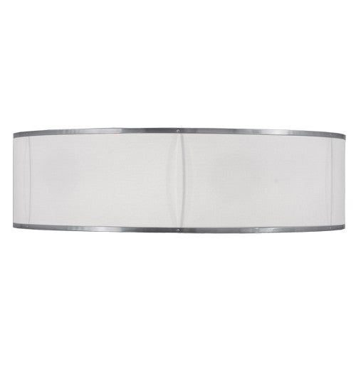 2nd Ave Lighting Cilindro 36" White Textrene Flushmount in Extremem Chrome Finish