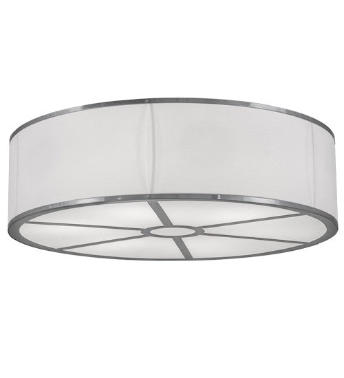 2nd Ave Lighting Cilindro 36" White Textrene Flushmount in Extremem Chrome Finish