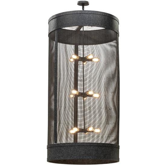 2nd Ave Lighting Cilindro 36" Wide 15 LT Cage Pendant in Coffee Bean Finish