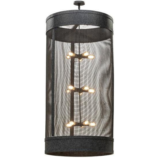 2nd Ave Lighting Cilindro 36" Wide 15 LT Cage Pendant in Coffee Bean Finish