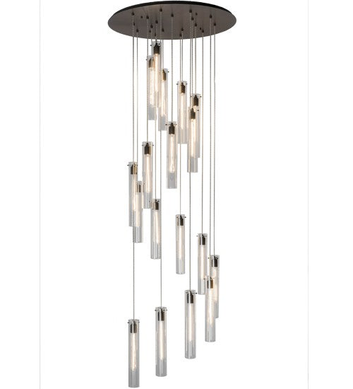 2nd Ave Lighting Cilindro 36" Wide 18 LT Cascading Pendant in Timeless Bronze