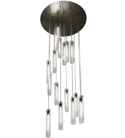 2nd Ave Lighting Cilindro 36" Wide 18 LT Cascading Pendant in Timeless Bronze