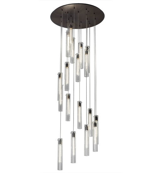 2nd Ave Lighting Cilindro 36" Wide 18 LT Cascading Pendant in Timeless Bronze