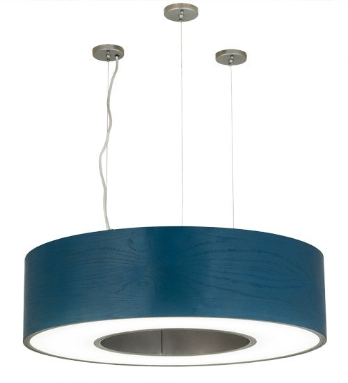 2nd Ave Lighting Cilindro 36" Wide Hickory Pendant in Nickel Finish