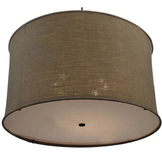 2nd Ave Lighting Cilindro 37" 8-Light E26 Base Brulap Textrene Timeless Bronze Pendant Light
