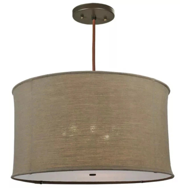 2nd Ave Lighting Cilindro 37" 8-Light E26 Base Brulap Textrene Timeless Bronze Pendant Light