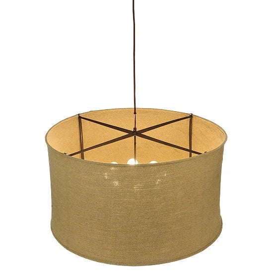 2nd Ave Lighting Cilindro 37" 8-Light E26 Base Brulap Textrene Timeless Bronze Pendant Light