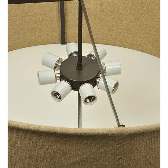 2nd Ave Lighting Cilindro 37" 8-Light E26 Base Brulap Textrene Timeless Bronze Pendant Light