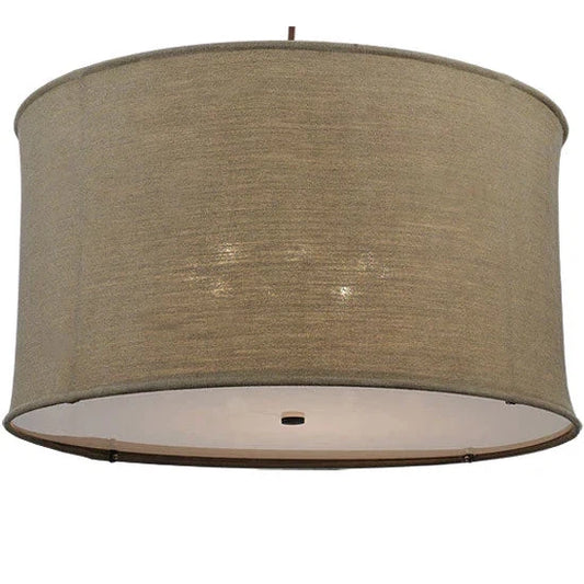 2nd Ave Lighting Cilindro 37" 8-Light E26 Base Brulap Textrene Timeless Bronze Pendant Light