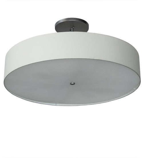 2nd Ave Lighting Cilindro 42" Textrene Semi-Flushmount With Nickel Finish