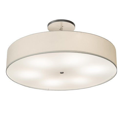 2nd Ave Lighting Cilindro 42" Textrene Semi-Flushmount With Nickel Finish