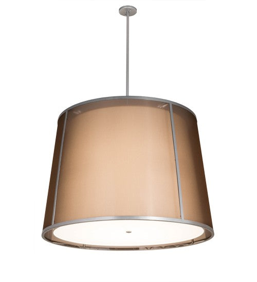 2nd Ave Lighting Cilindro 42" Wide Textrene Tapered Pendant in Wheel Silver Finish