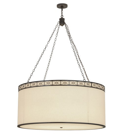 2nd Ave Lighting Cilindro 48" Circle X Textrene Pendant With Timeless Bronze Finish