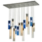 2nd Ave Lighting Cilindro 48" Long 15 LT Cascading Pendant in Nickel Finish