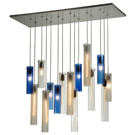 2nd Ave Lighting Cilindro 48" Long 15 LT Cascading Pendant in Nickel Finish