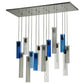 2nd Ave Lighting Cilindro 48" Long 15 LT Cascading Pendant in Nickel Finish