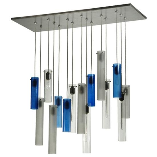 2nd Ave Lighting Cilindro 48" Long 15 LT Cascading Pendant in Nickel Finish