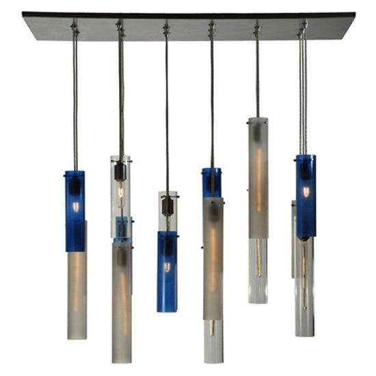 2nd Ave Lighting Cilindro 48" Long 15 LT Cascading Pendant in Nickel Finish