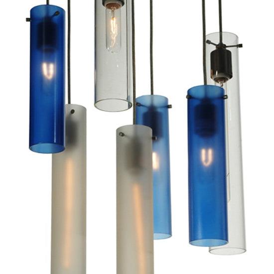 2nd Ave Lighting Cilindro 48" Long 15 LT Cascading Pendant in Nickel Finish