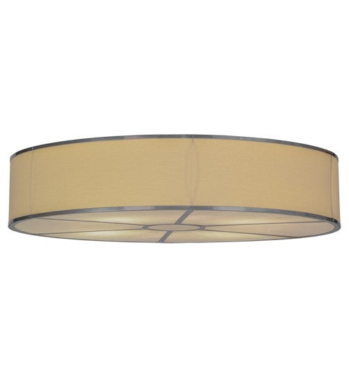 2nd Ave Lighting Cilindro 48" Natural Textrene Flushmount With Nickel Finish