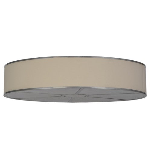 2nd Ave Lighting Cilindro 48" Natural Textrene Flushmount With Nickel Finish