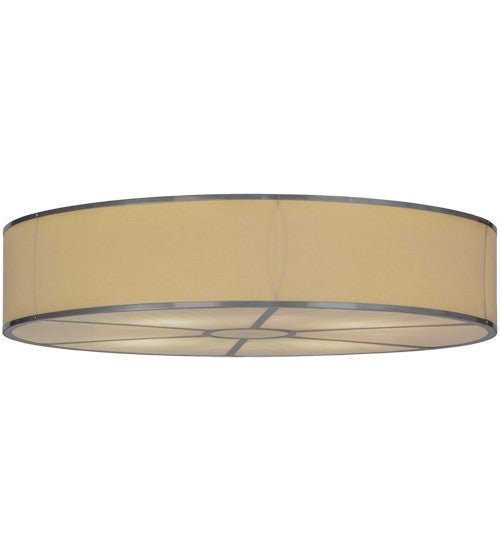 2nd Ave Lighting Cilindro 48" Natural Textrene Flushmount With Nickel Finish